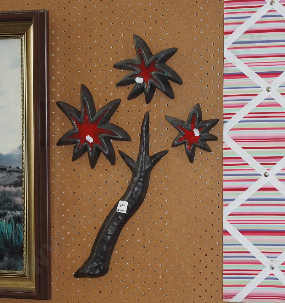 ceramic wall art - 4 part cabbage tree Image 1++