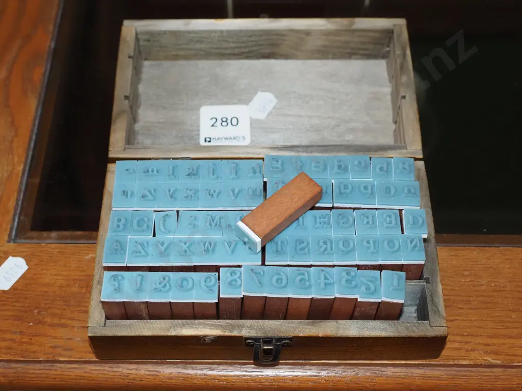 box of rubber type stamps Image 1++