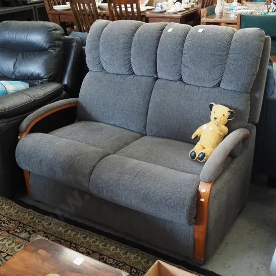 LaZBoy grey upholstered 2 seater settee