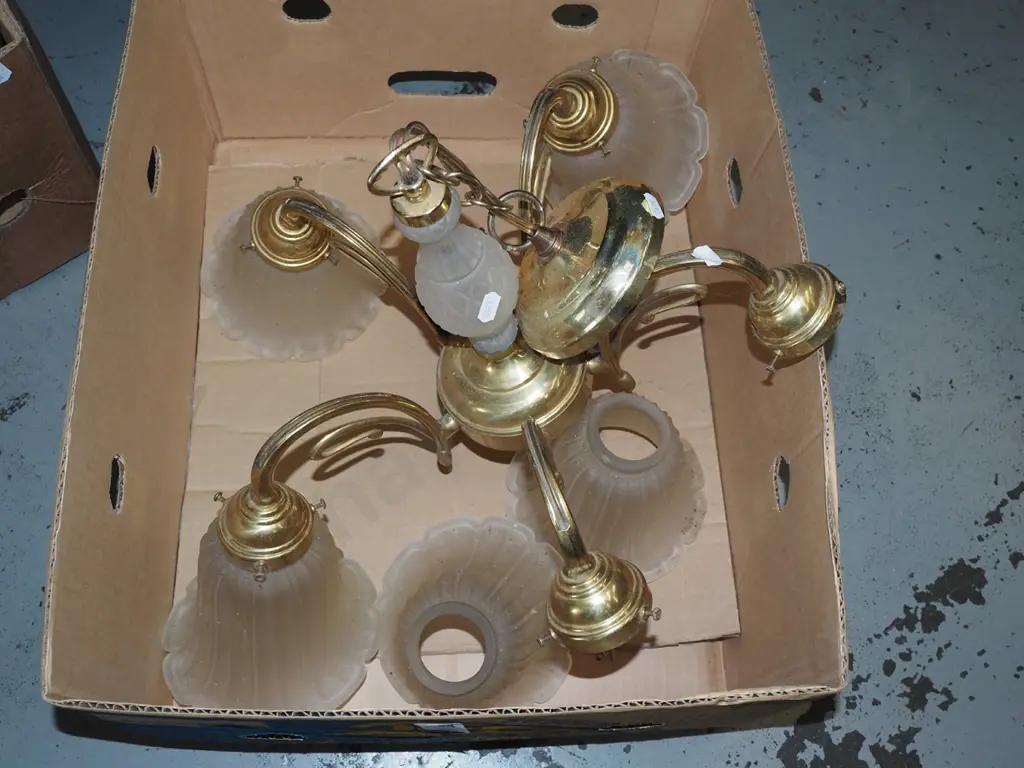 brass 5 bulb light fitting Image 1++