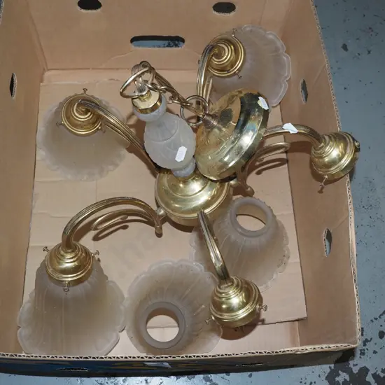 brass 5 bulb light fitting