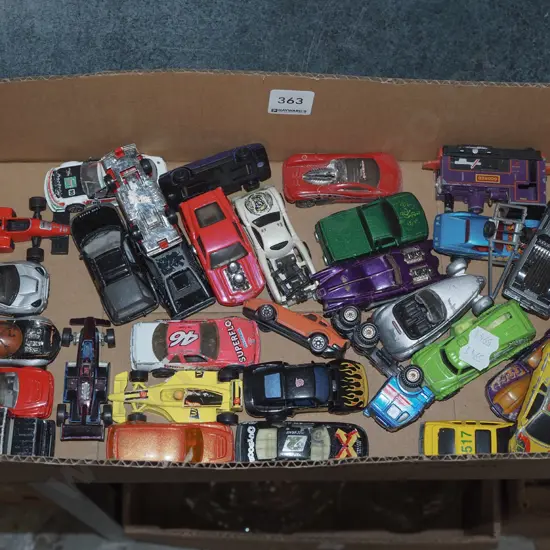 box of model vehicles