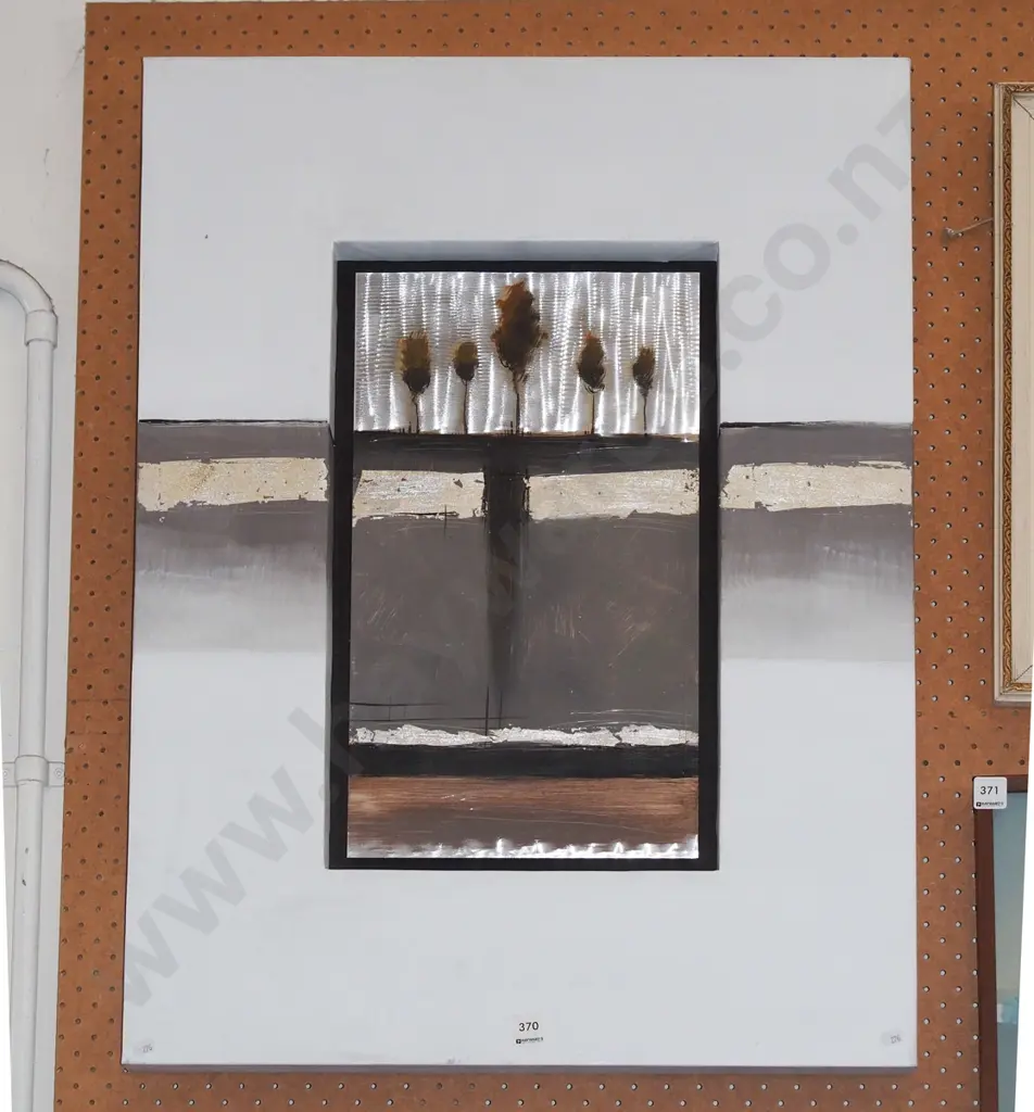  oil on tin - abstract trees and landscape Image 1++