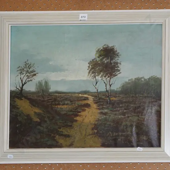 framed oil - landscape - aging