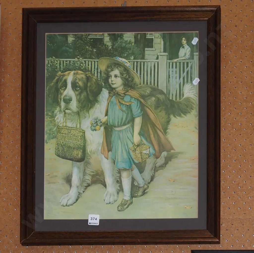 framed print - girl and dog Image 1++