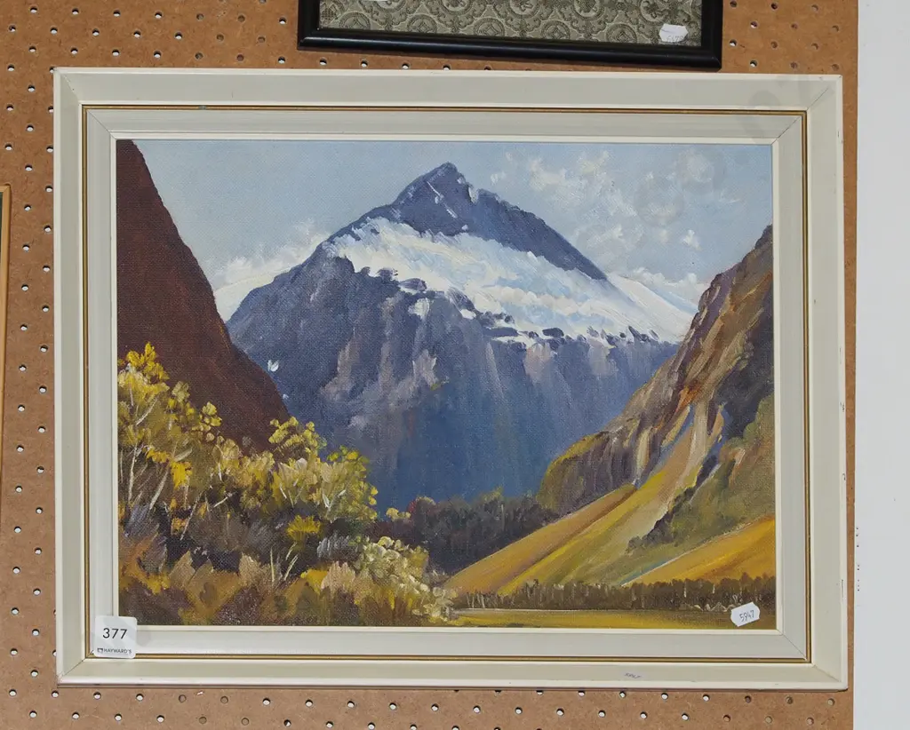 framed oil -  Mt Talbot from Lyttle's Flat (on the Milford Road) Image 1++