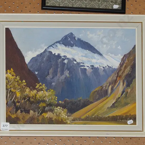 framed oil -  Mt Talbot from Lyttle's Flat (on the Milford Road)