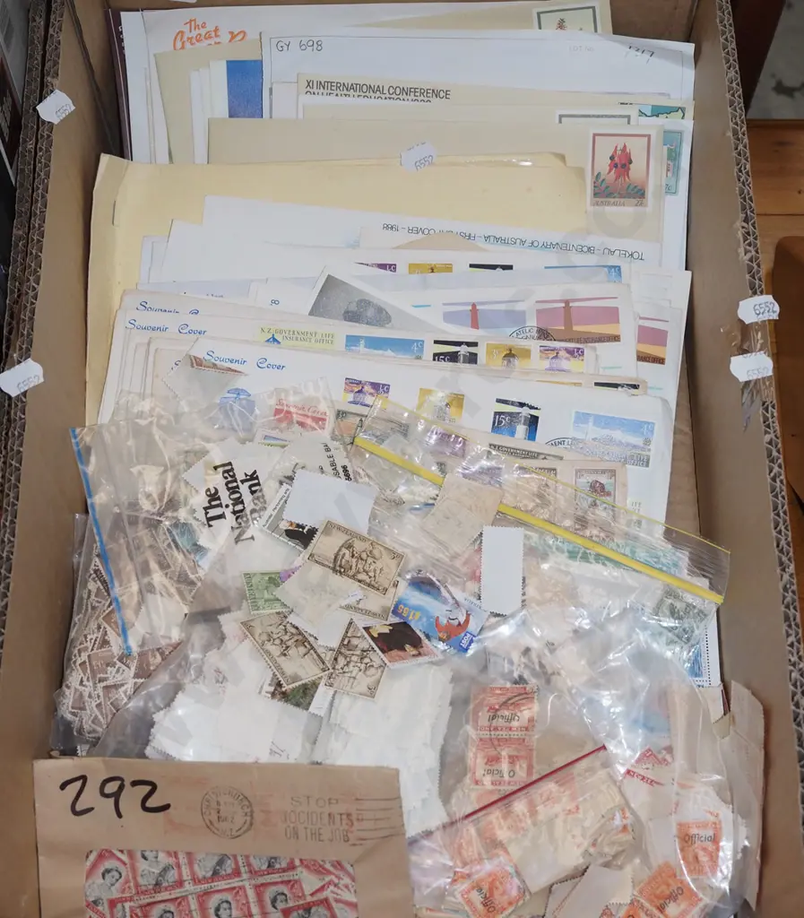 box of first day covers and stamps Image 1++