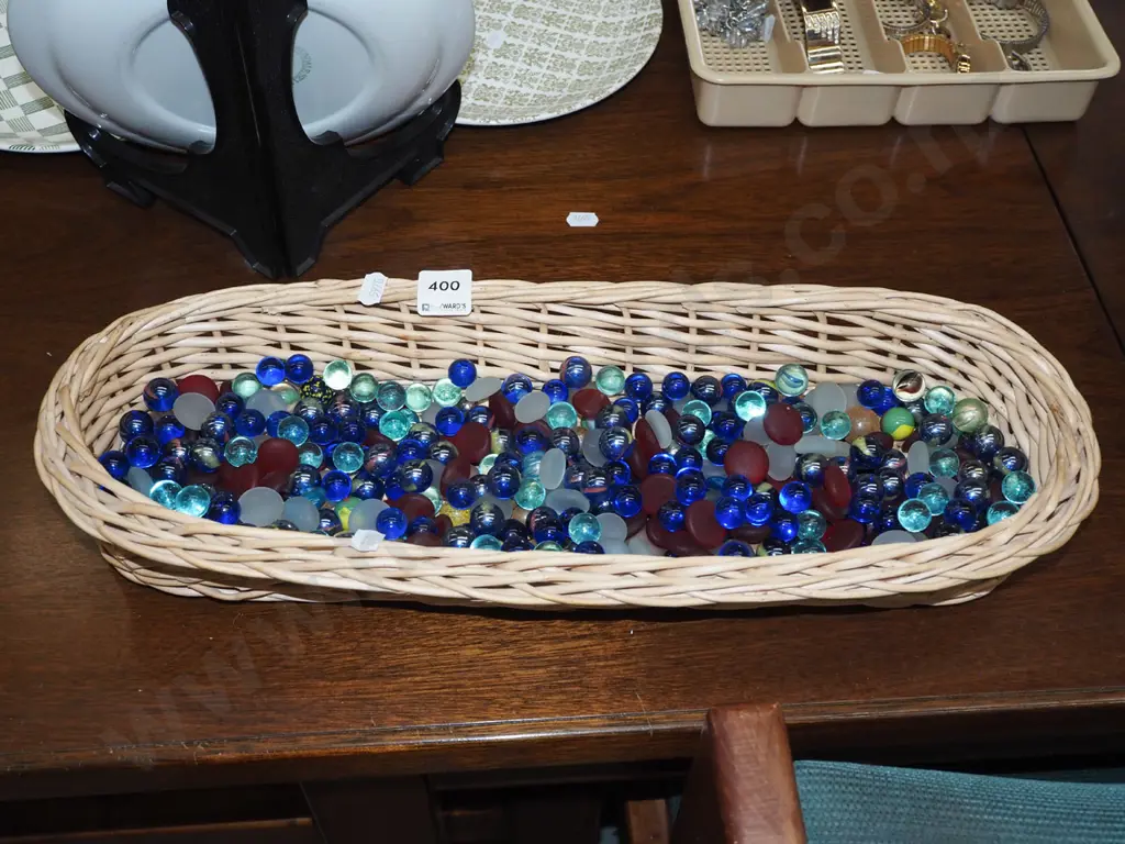 cane basket and marbles Image 1++