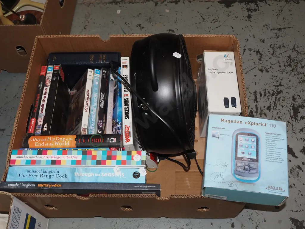 box; cookbooks, DVDs, electric fan etc Image 1++