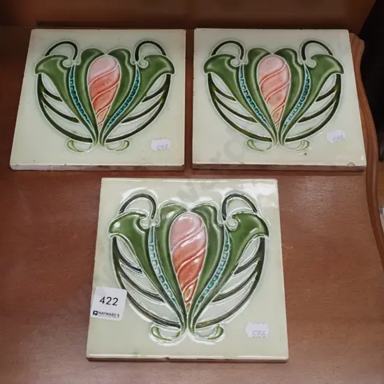 3x art nouveau tiles