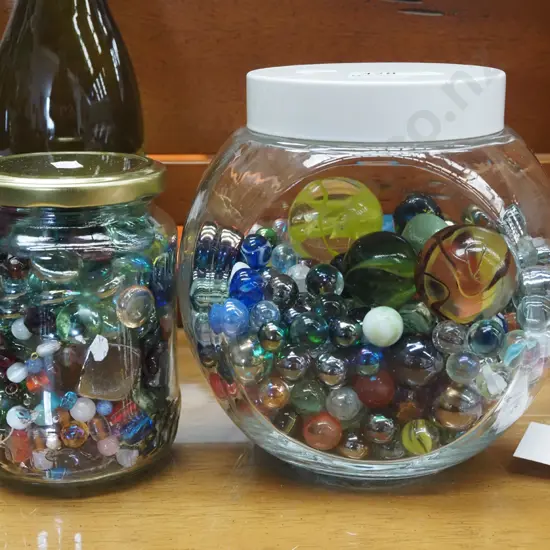 2x jars of marbles