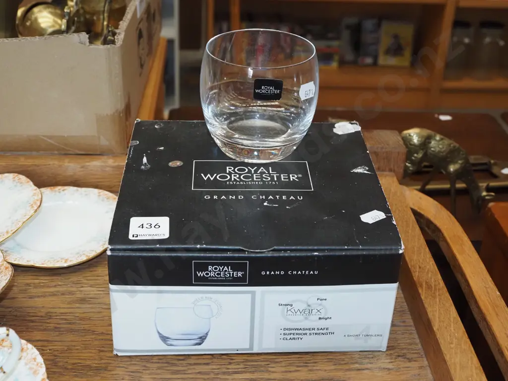 box; Royal Worcester glass tumblers x4 Image 1++