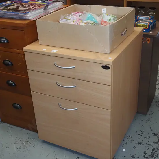 3 drawer office rollaway with filing drawer