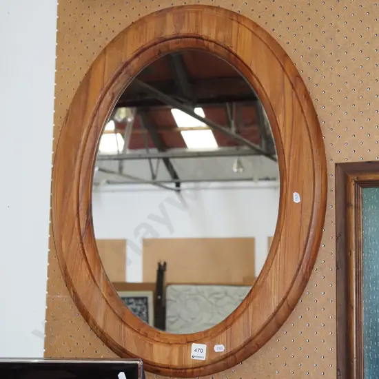 rimu framed oval wall mirror H650