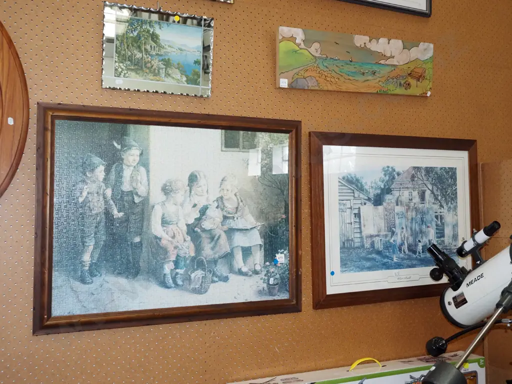 framed print - wet ball, framed puzzle - blue dots Image 1++