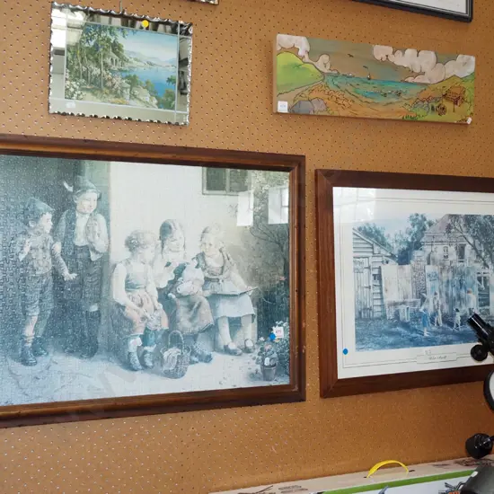 framed print - wet ball, framed puzzle - blue dots