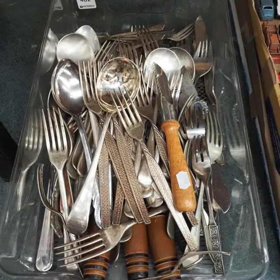 tub of cutlery