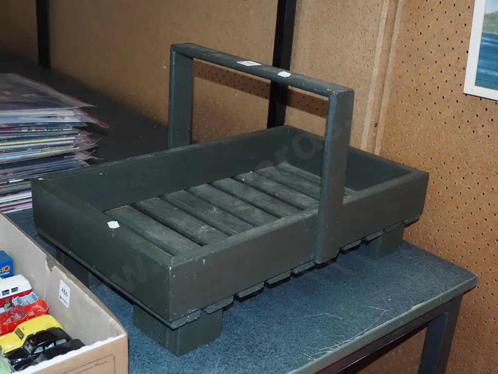 green wooden basket Image 1++