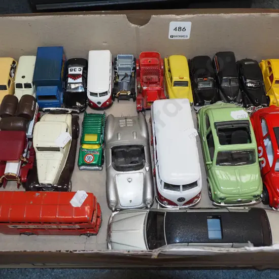 box of model vehicles
