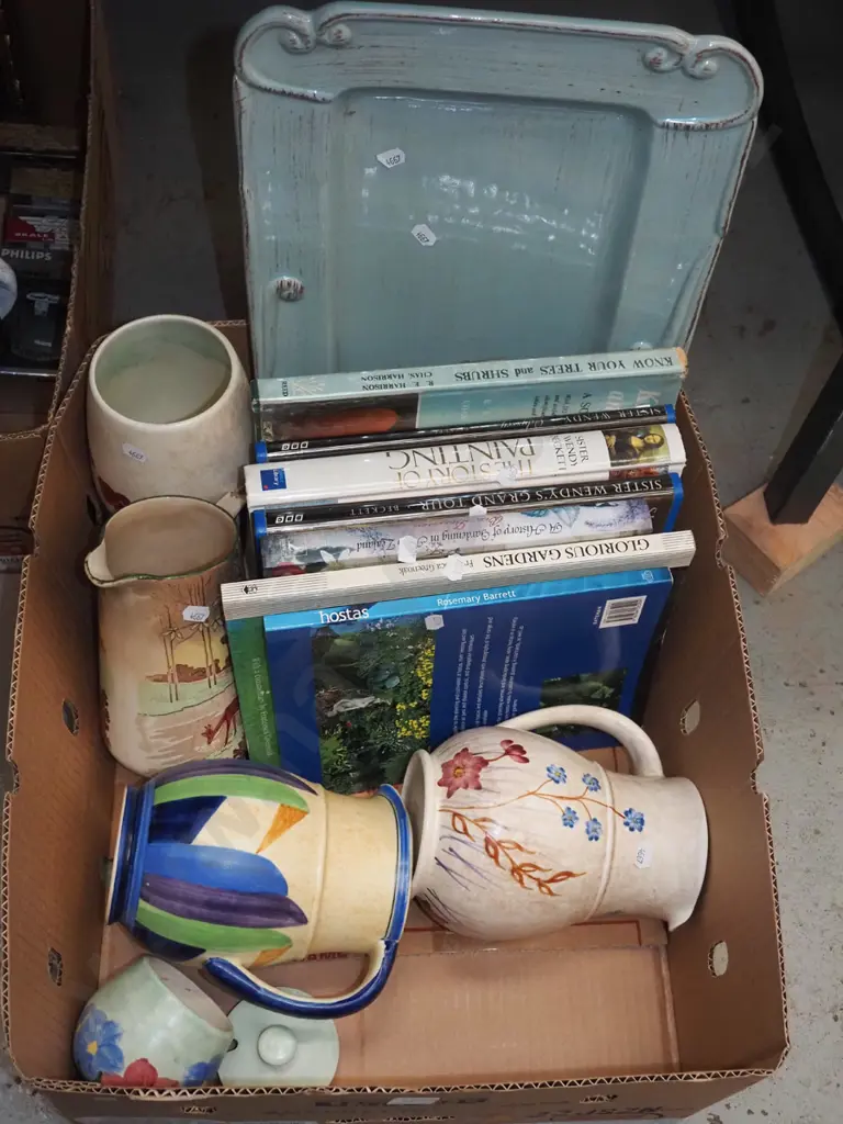 box; various jugs, vases, books etc - some chips Image 1++