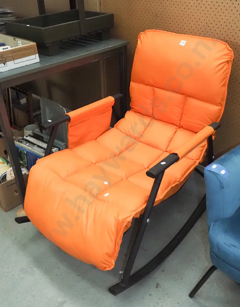 orange vinyl outdoor rocking chair Image 1++