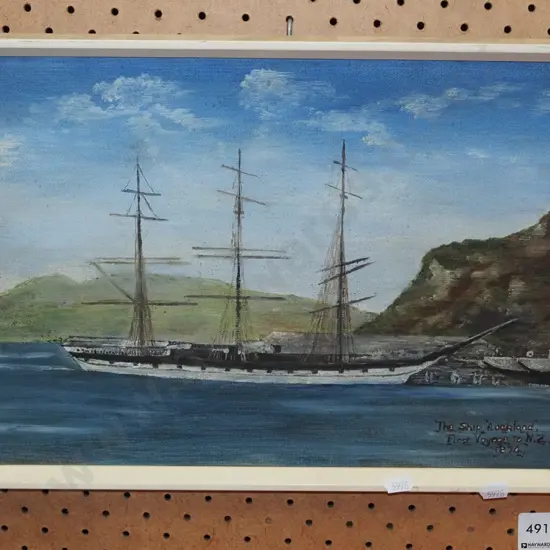 framed oil - sailing ship