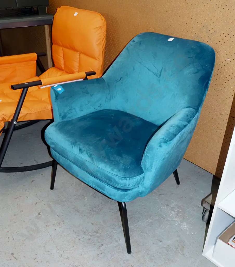 teal upholstered armchair Image 1++