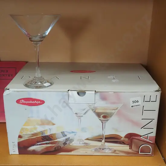 box of 6 cocktail glasses