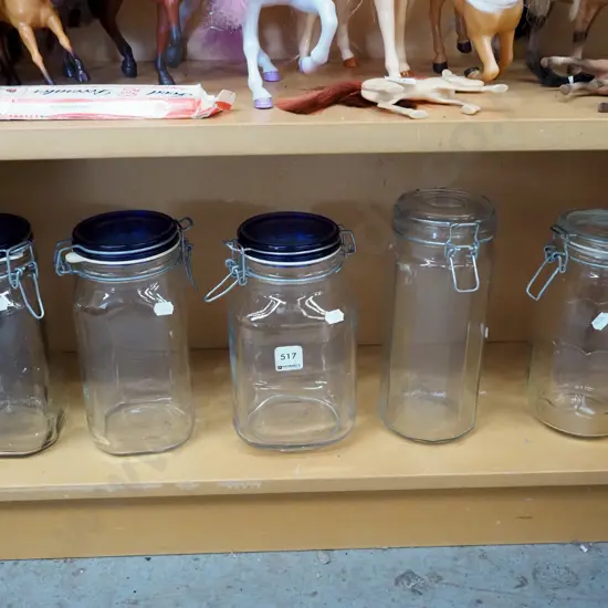 shelf; 5 self sealing storage canisters