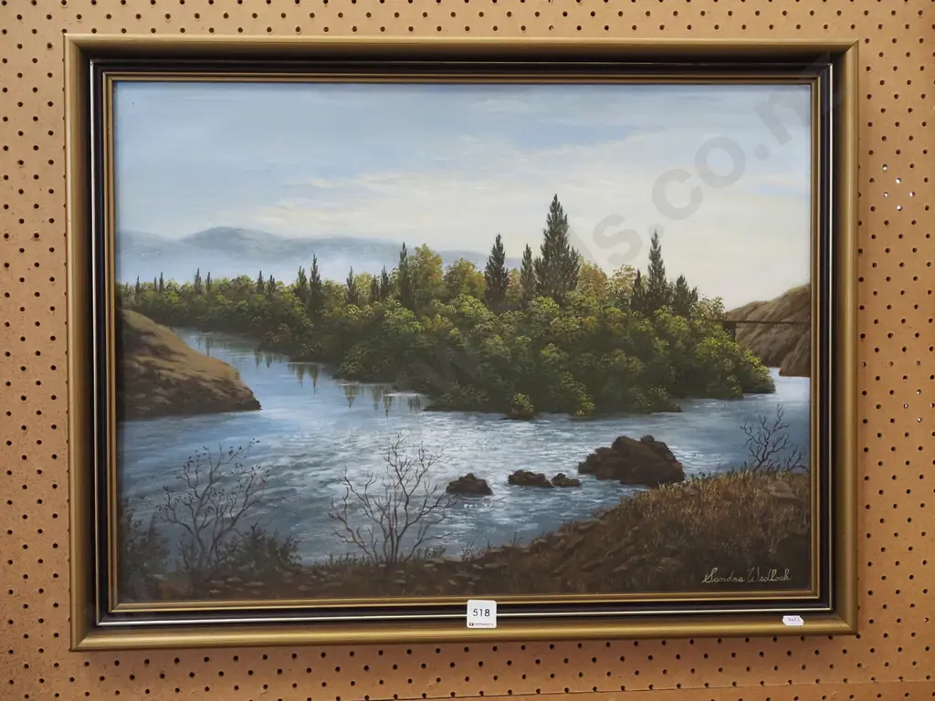 Sandra Wedlock - framed oil - river Image 1++