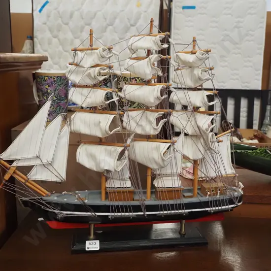 model sailing ship on stand H430