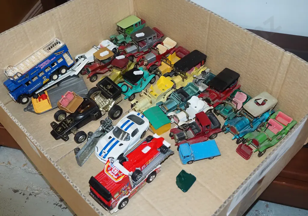 box of toy vehicles Image 1++