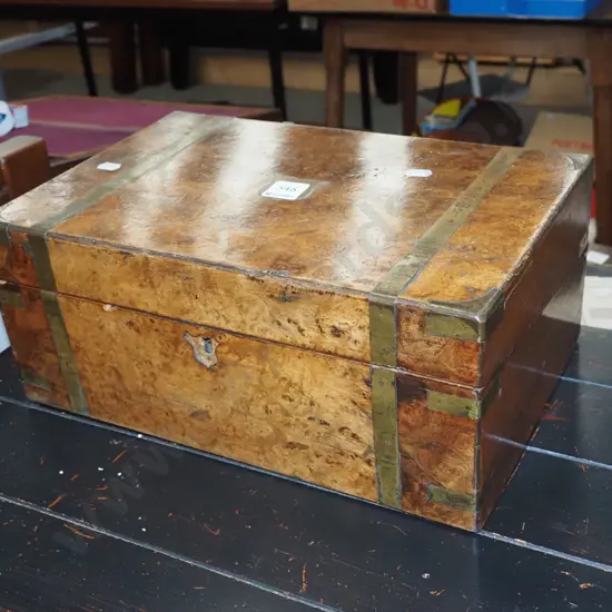 burr walnut restorer's writing box