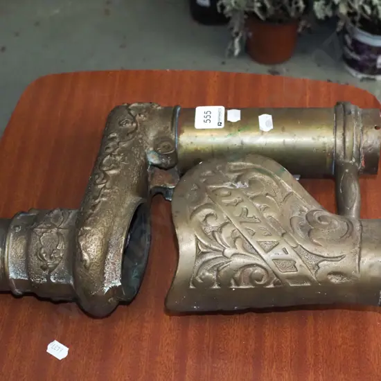 brass Victorian pipe - possibly beer tap - inscribed with Lamson H325