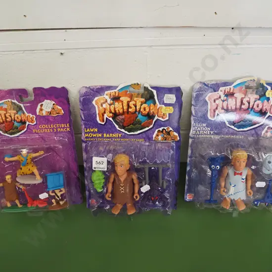 3x Flintstones carded figurines