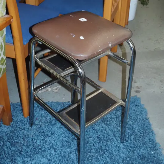 brown vinyl kitchen step stool