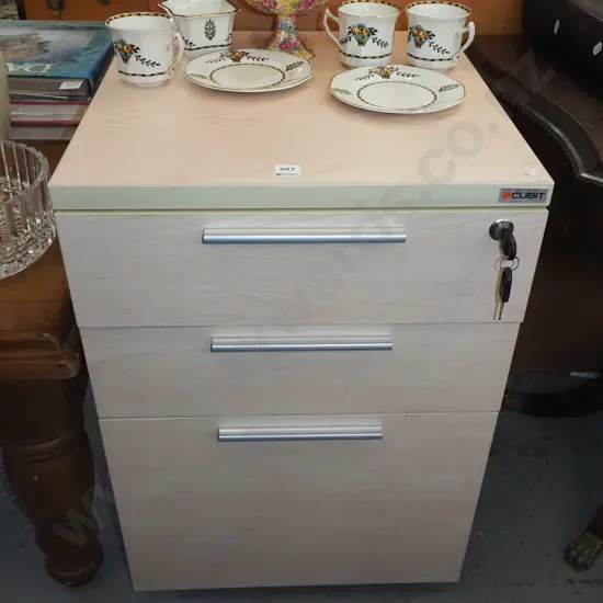 3 drawer office rollway with filing drawer 