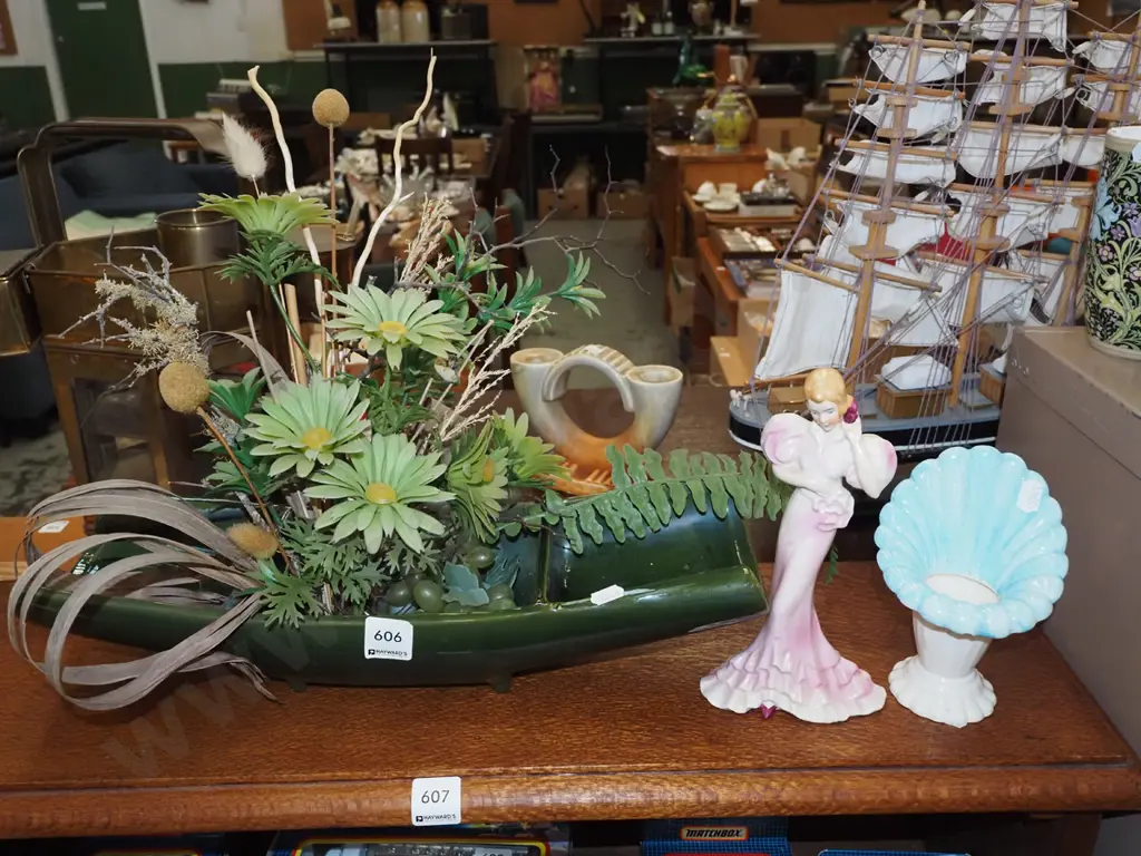 Clarice Cliff jack in the pulpit vase, ikebana vase, female figurine - repair H200 Image 1++