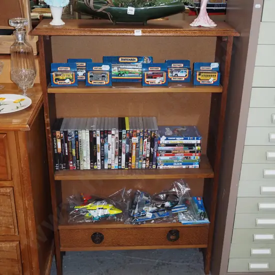 oak bookcase with drawer H1180 W760 D220