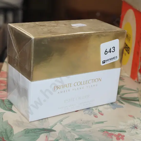 boxed Estee Lauder Amber Ylang Ylang parfum spray 30ml