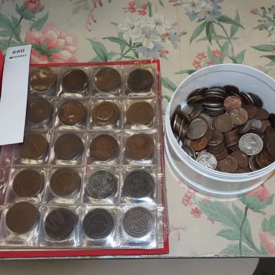 coin album, container of coins