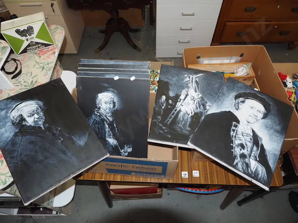 box of   Rembrandt style paintings on canvas  Image 1++