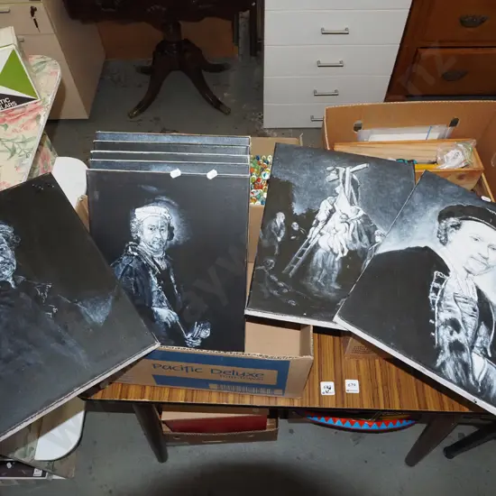box of   Rembrandt style paintings on canvas 