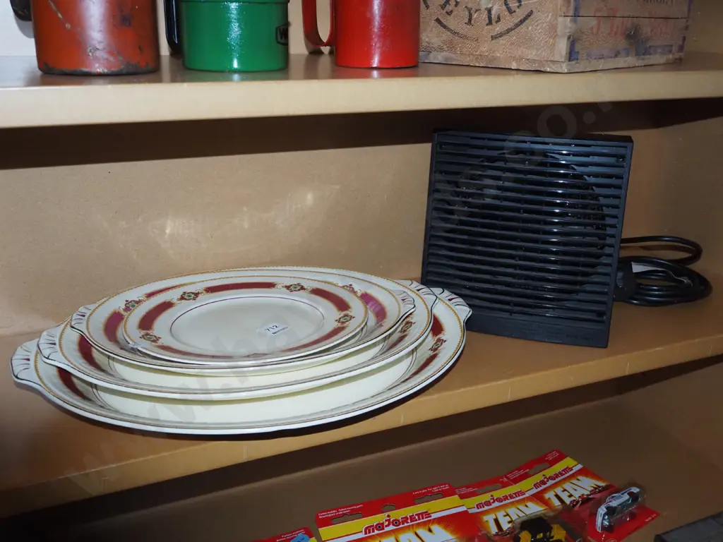 3x Grindley ashets, plate, fan heater Image 1++