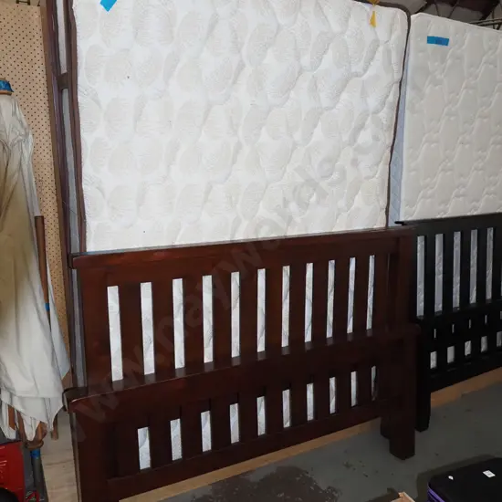 double slat bed base, mattress, head & end boards