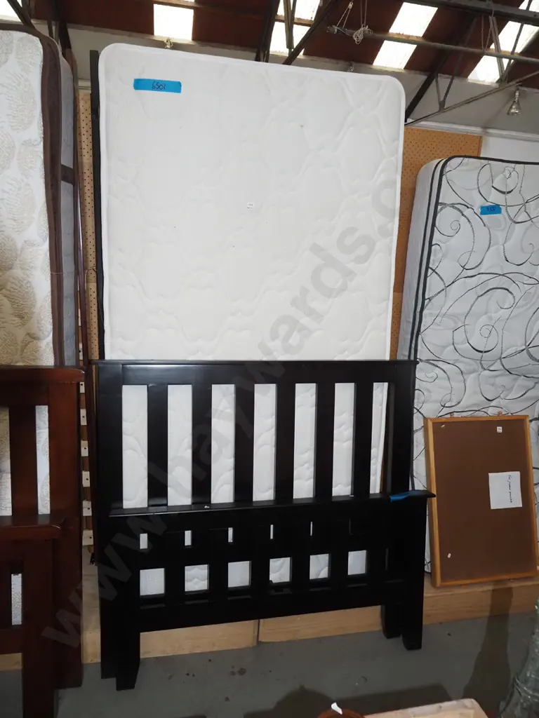 Dream Sleep king single slat bed base, mattress & end - 1 small mark to mattress Image 1++