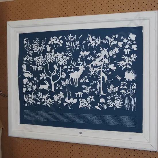 poorly framed poster print - flora and fauna