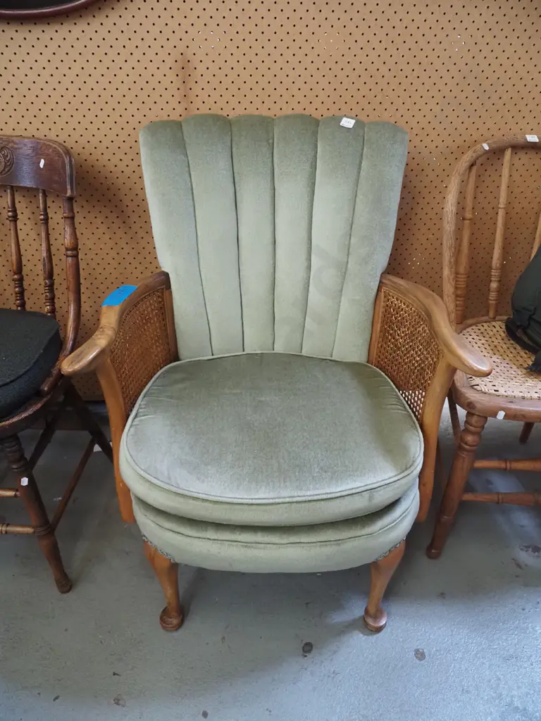 beech and bergereupholstered armchair Image 1++