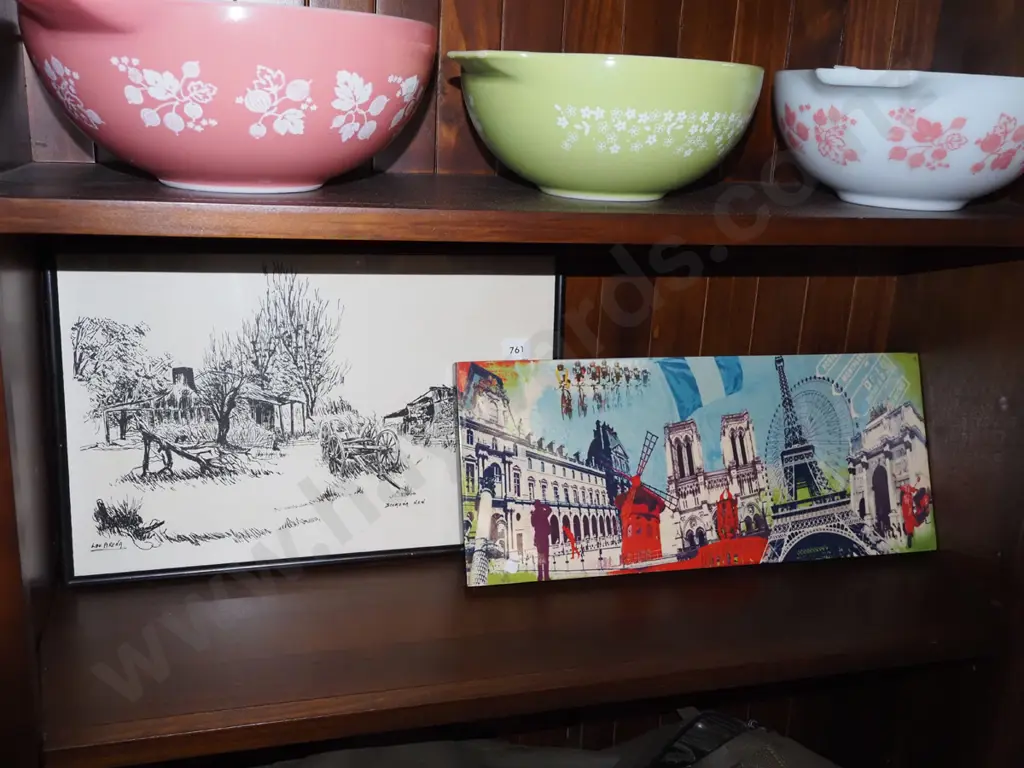 framed print - farmhouse, Paris themed print on board Image 1++